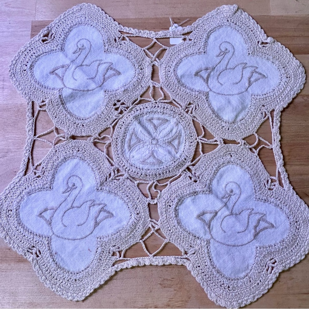Handcrafted Swan Crochet Doily
